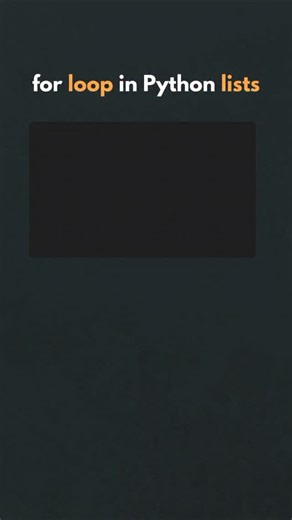 Simplified by Singam on Instagram: "for loop in Python lists #PythonLoops #ForLoop #ListIteration"