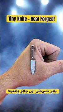 Forging the World’s Smallest Knife by Hand 🔥 | Mini Damascus Knife #shorts ‌