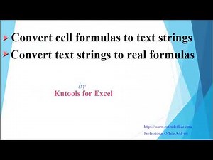 Quickly convert text strings to cell formulas and vise versa