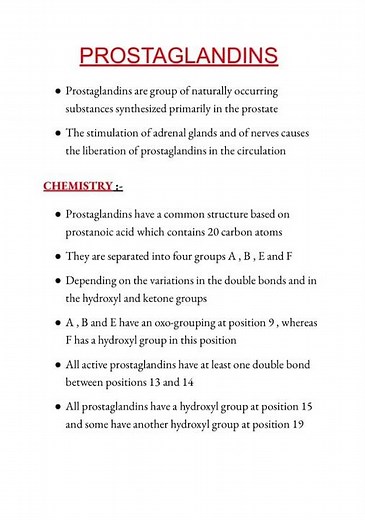 Prostaglandins notes 🗒️BIOCHEMISTRY ‪@medicalconcepts28‬