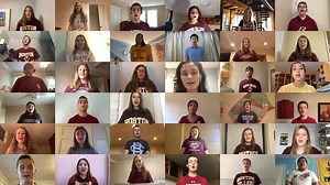 Please rise and join us for the singing of our National Anthem, performed tonight by The University Chorale of Boston College. | Boston College Athletics