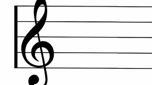 Notas musicales en el pentagrama (clave de sol)