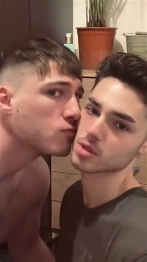 Cute gay couple kissing each other. 🤍 #gaytiktok #lgbtcommunity #lgbtiq