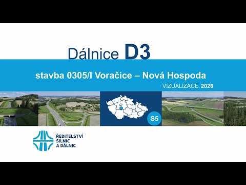 D3 0305/I Voračice – Nová Hospoda (vizualizace 2026)