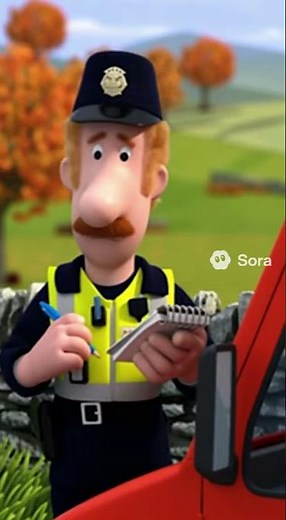 Postman pat gets pulled over by the police and drives off