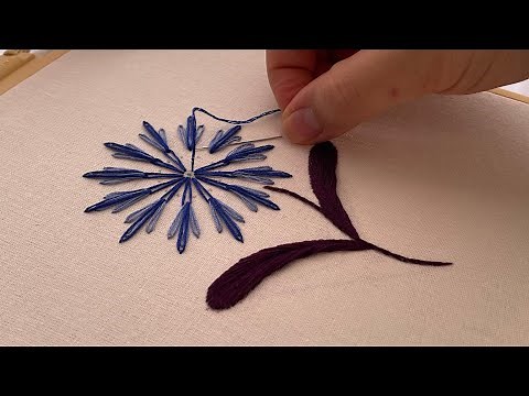 Very Simple Hand Embroidery Flower Design | Lazy Daisy Stitch Tutorial + Russian Chain Stitch