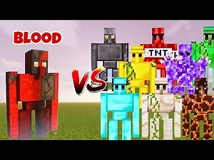 MINECRAFT:- blood golem vs all golem | Minecraft mob battle