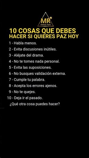10 Cosas que debes HACER si Quieres Paz HOY #mentalidad #frases #short #desarrollopersonal