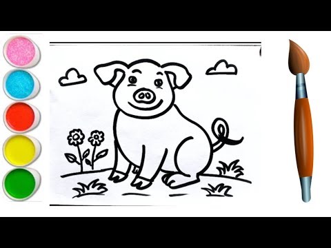 Pig drawing for kids | Coloring & Painting | Kids Drawing | Kids Video | Kids Art #pig