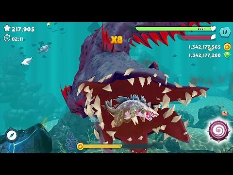 Hungry Shark Evolution - Giant Monster Abysshark New Skin Mod - All 25 Sharks Unlocked Gameplay
