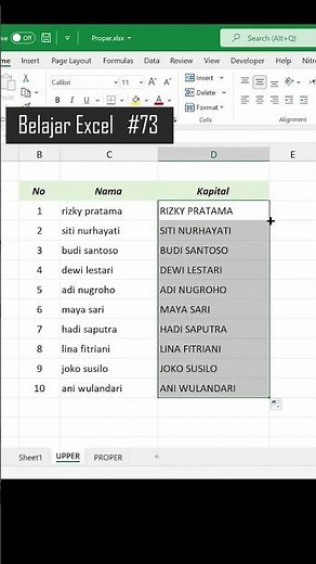 How to change letters to capital letters in Microsoft Excel #fypシ #office #msexceltutorial #belaj...
