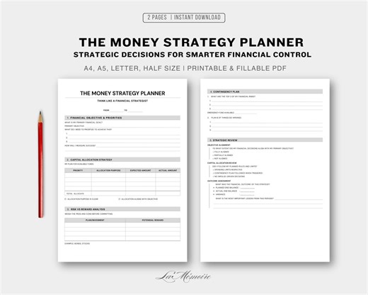 Financial Decision Planner | Strategic Money Management Printable PDF A4/a5/letter/half Size - Etsy