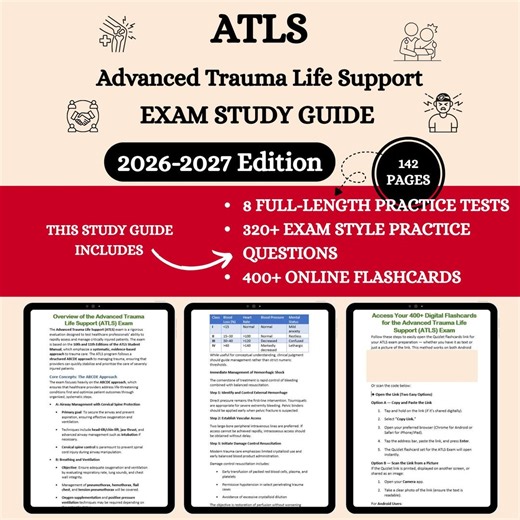 ATLS Exam Review 2026 | Atls Study Guide | Atls Exam | Advanced Trauma Life Support Exam | Atls Practice Test | Atls Flashcards | Atls Prep - Etsy