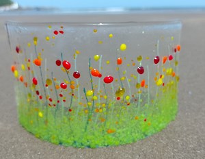 Fused Glass Curved Art, Fused Glass Flower, Fused Glass Curve, Fused Glass Ornament, Flower Glass Art, Fused Glass Panel, Glass Art Gift - Etsy UK