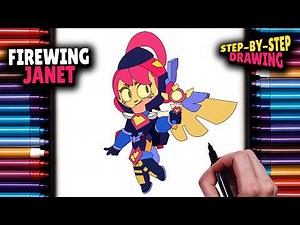 How to Draw Firewing Janet From Brawl stars | Easy Step-by-Step Drawing Tutorial