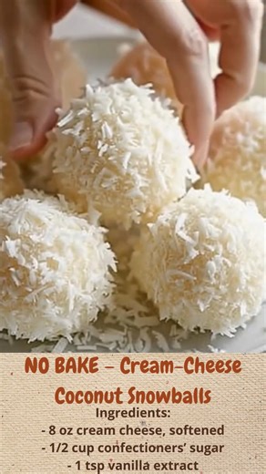 NO BAKE – Cream-Cheese Coconut Snowballs | Yum Recipes