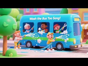 🚌 Wash the Bus Too Song | Kids Songs, Cleaning Fun & Nursery Rhymes 🚿🎵