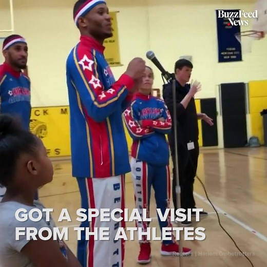 This Harlem Globetrotter surprised school children who are hard of hearing by communicating in perfect sign language 🏀 | BuzzFeed News