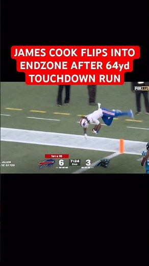 JAMES COOK FLIPS INTO END ZONE AFTER 64yd TOUCHDOWN RUN