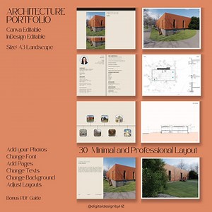 Architecture and Interior Design Portfolio CV Template A3 Landscape Resume Layout Editable Canva & Indesign Minimal Professional Student - Etsy