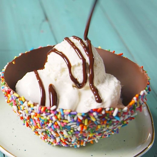 Sprinkle Ice Cream Bowls are the best way to serve ice cream. Full recipe: http://dlsh.it/NmWWJ6I | Delish