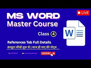 ADCA Master Class-7 🔥 | Live Microsoft Word 2021 References Tab Explained | by ICNT Academy