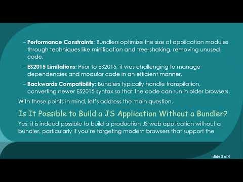 Can I Build a Production JavaScript Web Application Without a Bundler?