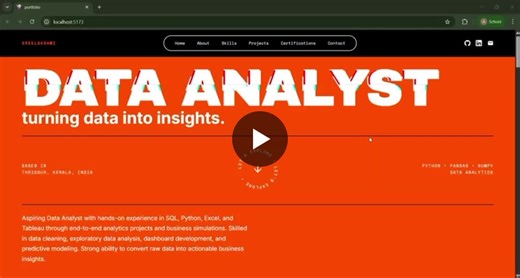 #reactjs #webdevelopment #portfoliodesign #dataanalytics #tailwindcss #framermotion | Akash AD