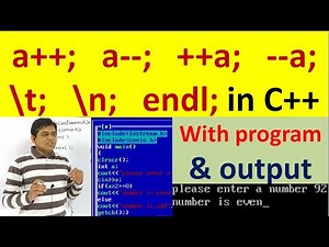 Increment Decrement in c++ | \\t, \\n, endl, in c++ | (computational physics): For BS and MSc