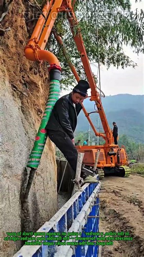 Concrete Pouring Trick Use Pump Truck For Smooth Slope Wall Work #ConstructionHacks #ConcretePouring
