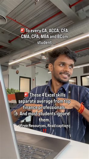 Suraj Kumar on Instagram: "Most CA, ACCA, CFA, CMA, CPA & MBA students never build this skill — and that’s why they feel stuck in interviews and early jobs. If Excel still feels confusing, you’re losing opportunities without even realizing it. These FREE finance + advanced Excel resources can seriously upgrade your career: Learn → Apply → Master 👇 1️⃣ Excel Book — Beginner to Advanced (CFI) Shortcuts, formulas, and tools analysts actually use. 2️⃣ Advanced Excel Formulas for Financial Analysts 
