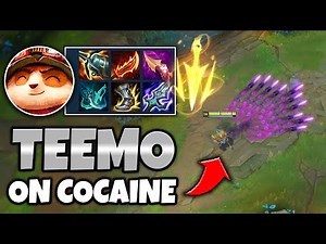 COCAINE TEEMO SPRAYS DARTS LIKE A MACHINE GUN (MAX ATTACK SPEED) - League of Legends