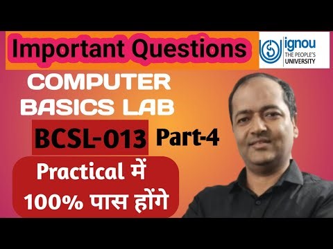 BCSL-013 Lab Important Questions Practical Exam Computer Fundamentals #bcsl013 #ignou #ignoubca
