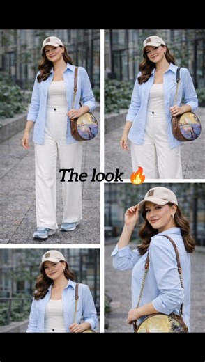 Simple Yet Stylish Outfit Combo 💙🤍 Fashion Shorts #shorts #ootd #trending #viral