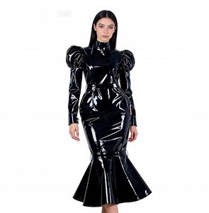 Anime · Black Long Dress PVC Transparent Sissy Maid Cosplay Women Men Dress - Etsy