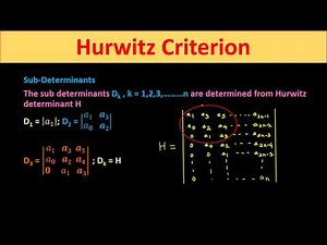 Hurwitz Criterion(First Method suggested by Routh Hurwitz)