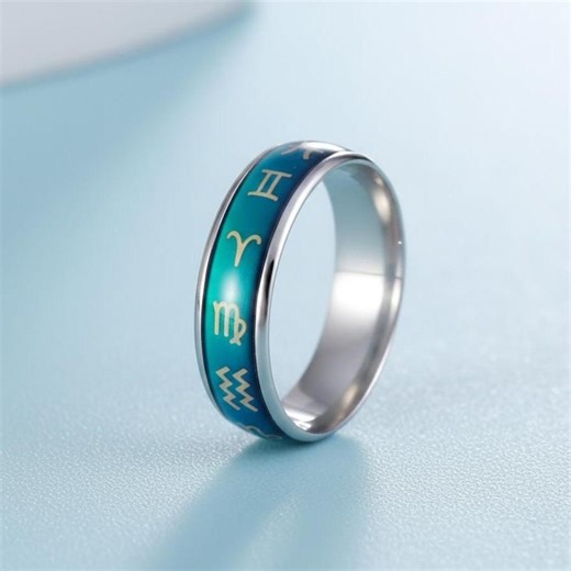 Color Changing Mood Ring – Silver Tone Stainless Steel Band, Emotion & Temperature Sensitive Jewelry, Minimalist Luxury Ring - Etsy