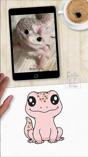 😍 Cute Gecko Easydrawing #howtodraw #cute #gecko #pets #viral
