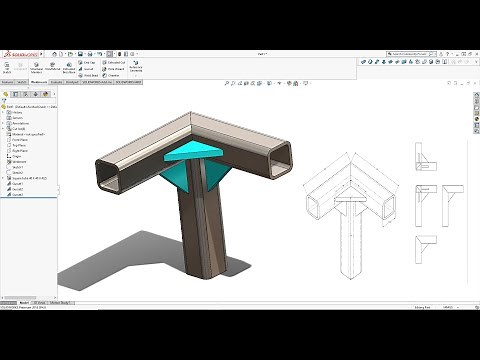 SolidWorks Tutorial 2021! Weldments, 3 way Miter Joint! Learn form homee :D