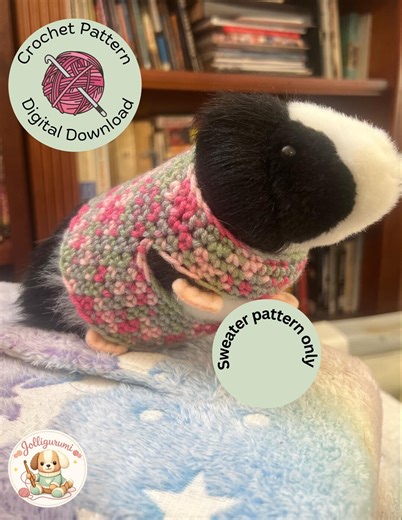 Crochet Guinea Pig Sweater Pattern for Emotional Support Stuffed Animal, ESSA - Etsy