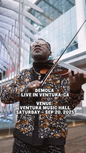 26K views · 1.1K reactions | Ventura CA! See you this Saturday, Sept 20th at the Ventura Music Hall. Go get your tickets ️ here  https://www.tixr.com/groups/venturamusichall/events/demola-live-fully-seated-144714 See y’all soon. #venturacalifornia #venturaca #demolaviolinist #demola #dfearlesstour | Demola - The Violinist | Facebook
