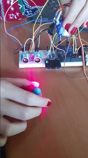🚗Advanced Ultrasonic Security System with Arduino!🚨Laser&Servo in Action!🔥 #shorts #diy #trending
