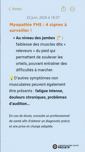 Myopathie FHS : 4 signes à surveiller !