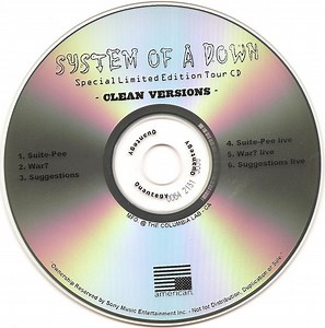 System Of A Down - Special Limited Edition Tour CD -Clean Versions-