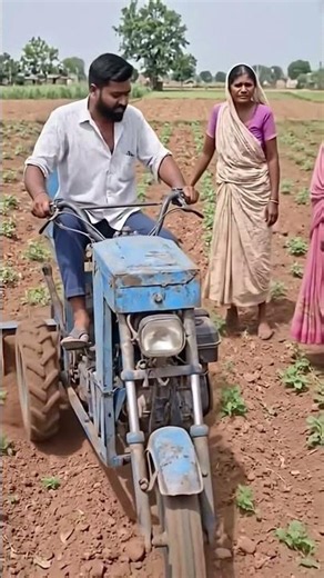 🚜 Amazing Indian Farmer's Homemade Mini Tractor Cultivating Field | Rural Innovation