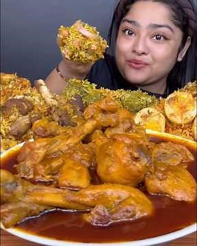 chicken with briyani ‪@MaddyEats‬ eating mukbang #eatingshow #shortsvideo #food #asmr