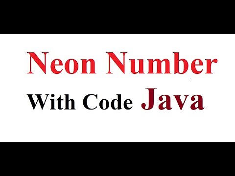 Neon Number | Java Program | Programming With Code | Neon| #java #javaprograming #neonnumber #code