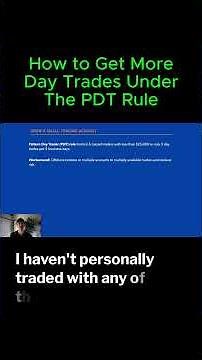 How to get more day trades under the PDT rule #daytrading #beginnertrading #short