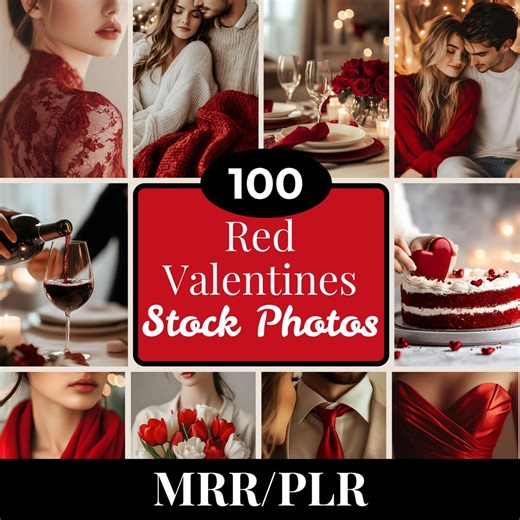 100 Red Valentines Day Stock Photos Bundle | MRR PLR Commercial Use | Romantic Red Aesthetic Images | Valentines Marketing Content Bundle - Etsy Australia