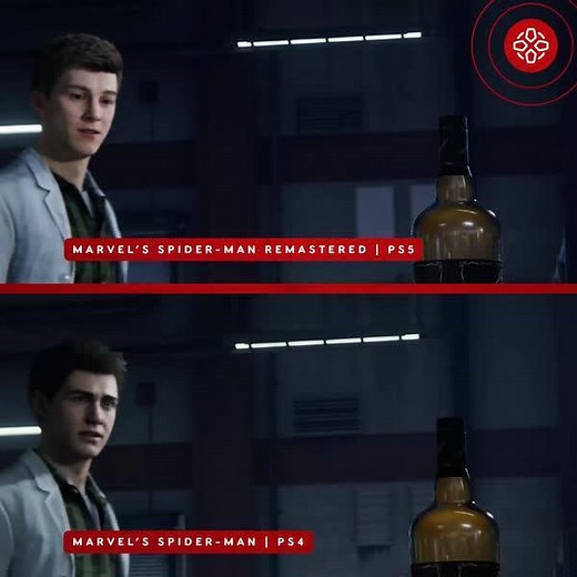 Insomniac Games recast Ben Jordan (top) as the face model for Peter Parker in Marvel’s Spider-Man: Remastered for PS5. Here's what he looks like compared to the PS4 Peter Parker face model John Bubniak (bottom). | IGN